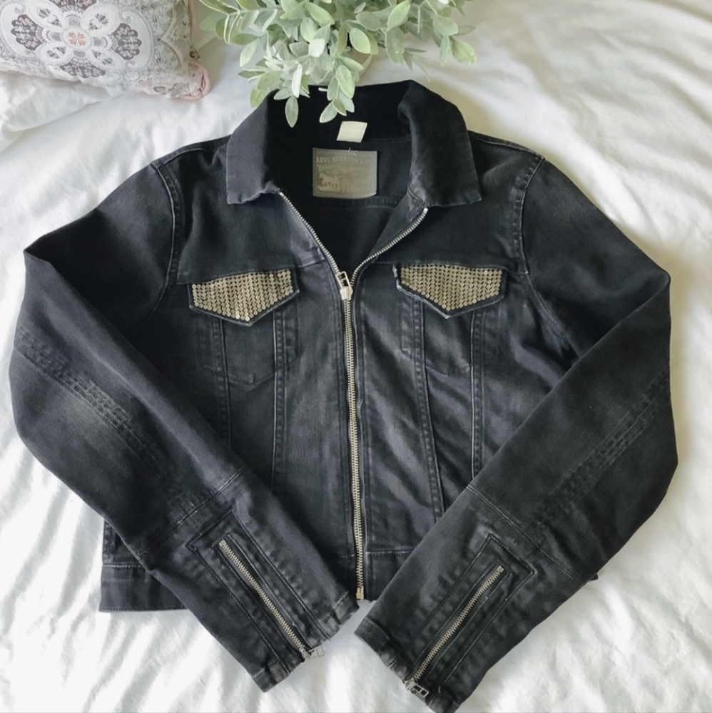 Levi's Sequin Trucker Jean Jacket XS